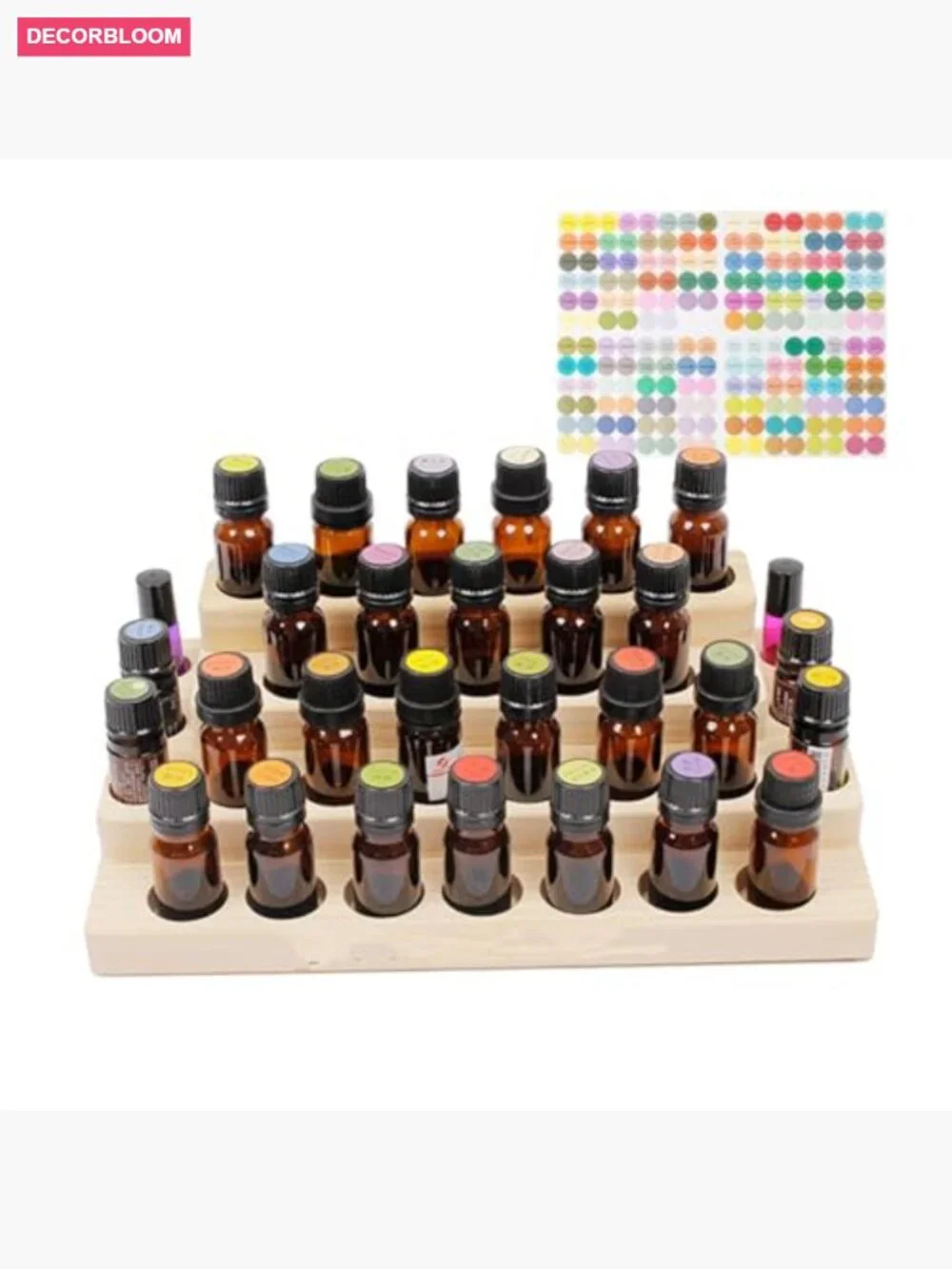 Wooden 30-Slot Essential Oil Display Storage Box